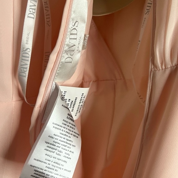 David’s Bridal Spaghetti Strap Full Skirt Petal Bridesmaids Dress Size 10 - Picture 6 of 10